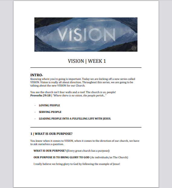 Vision Sermon Outline