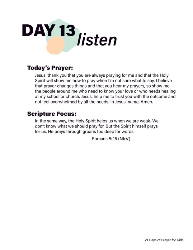 Renew My Soul 21 day Prayer & Fasting Kids Journal