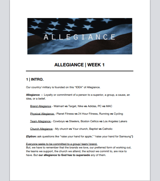 Allegiance Message Outline - Local Church Media
