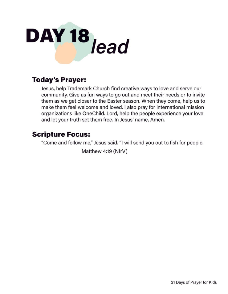 Renew My Soul 21 day Prayer & Fasting Kids Journal - Local Church Media