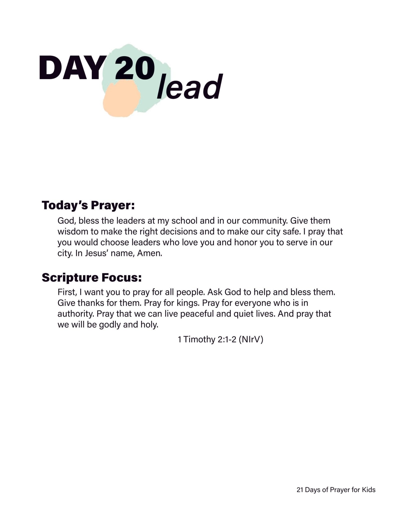 Renew My Soul 21 day Prayer & Fasting Kids Journal - Local Church Media