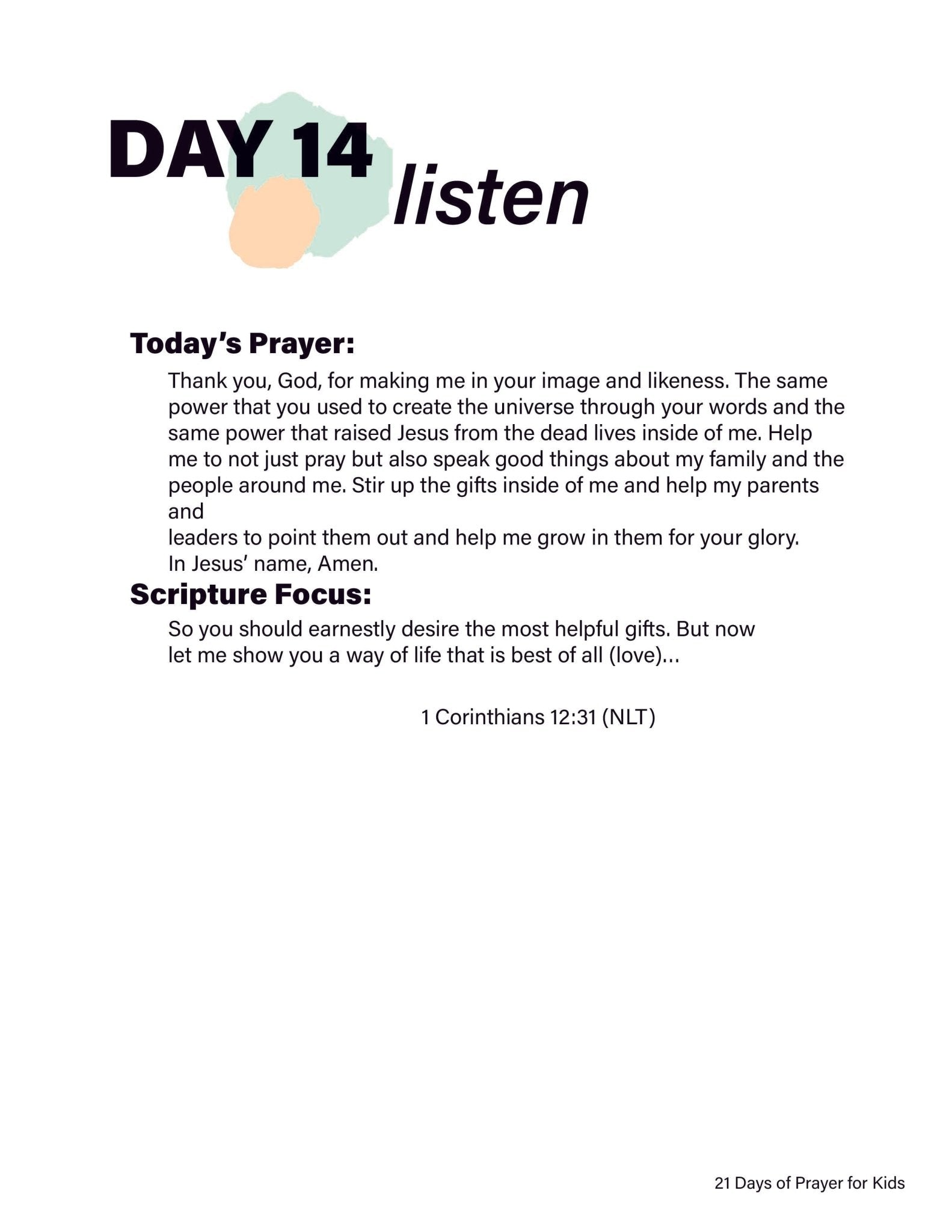 Renew My Soul 21 day Prayer & Fasting Kids Journal - Local Church Media