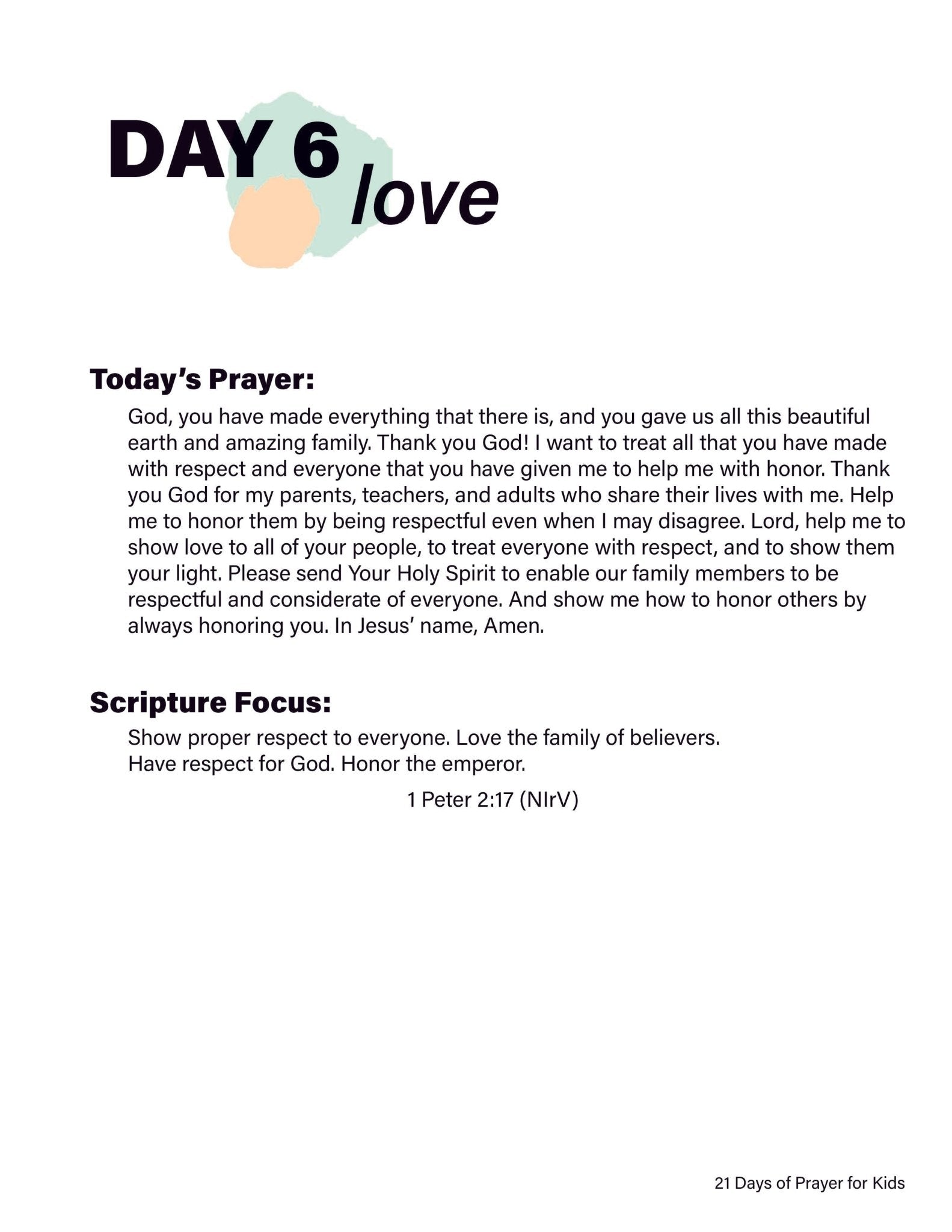 Renew My Soul 21 day Prayer & Fasting Kids Journal - Local Church Media