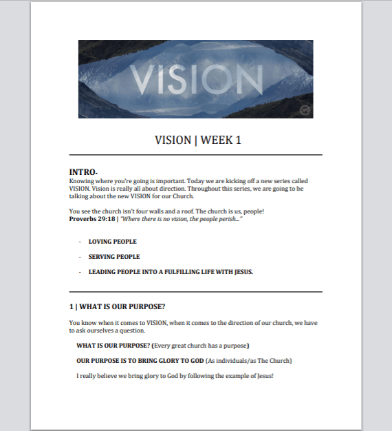 Vision Sermon Outline - Local Church Media